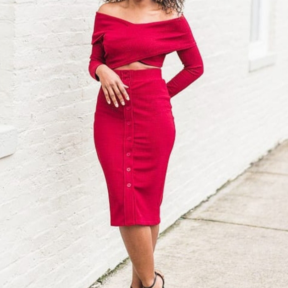 Red Two Piece Set  (Size Med.) - Picture 1 of 1
